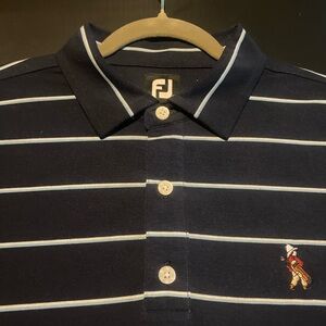 Men's Navy Striped FJ Polo Shirt (XL)